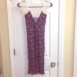 Lace-up floral summer dress
